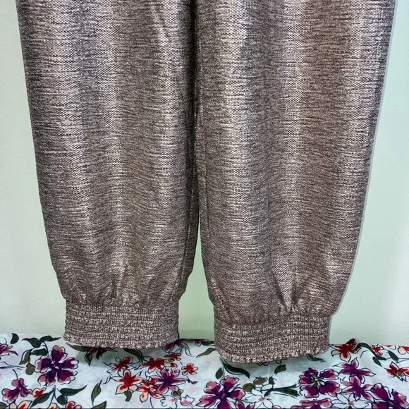 Anthropologie Pink Rose Metallic Shimmer Jogger Trouser Pants NWT - Picture 10 of 16